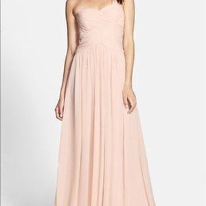 js boutique strapless ruched chiffon dress gown